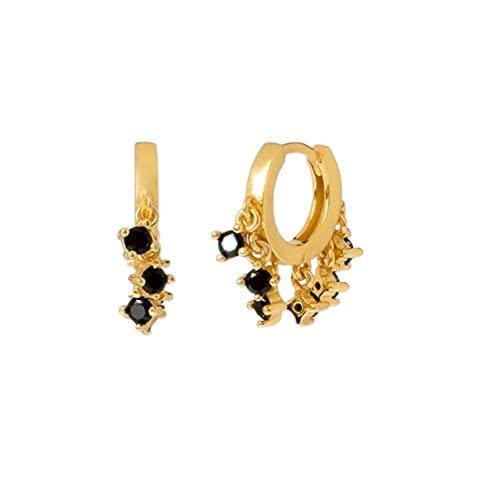 Boucles d'oreilles créoles en argent sterling 925 et zircon cubique éclatant pour femme