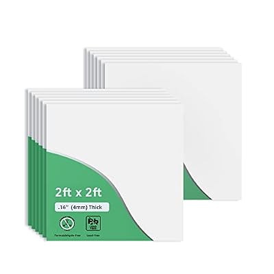Smooth White Drop Ceiling Tile 2ft x 2ft, PVC Ceiling Panel 24 x 24in – Waterproof, Washable and Fire-Rated - High-Grade PVC to Prevent Breakage-Package of 12 Tiles