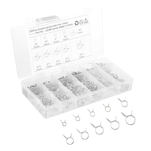 Abrazadera de manguera para automoción con 250 clips prácticos para mantenimiento de motores