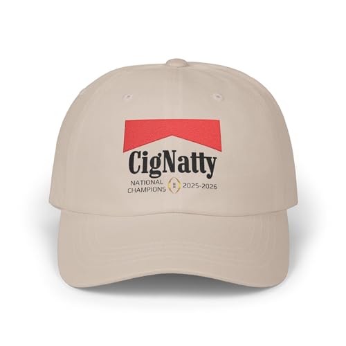 CigNatty Dad Hat, Curt Cignetti Cap, Indiana Football National Champs Hat, 2025 College Football Playoff Victory Embroidered Stone