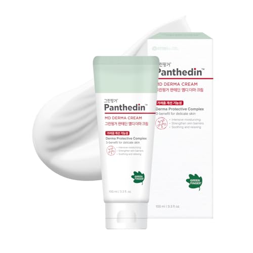 GREEN FINGER Panthedin MD Derma Cream 3.4 Fl Oz, Hyaluronic acid Ceramide Vitamin Squalane Baby Face Body Moisturizer, Skin Barrier Repair Moisturizing Cream for Sensitive Itch Skin, Korean Skincare