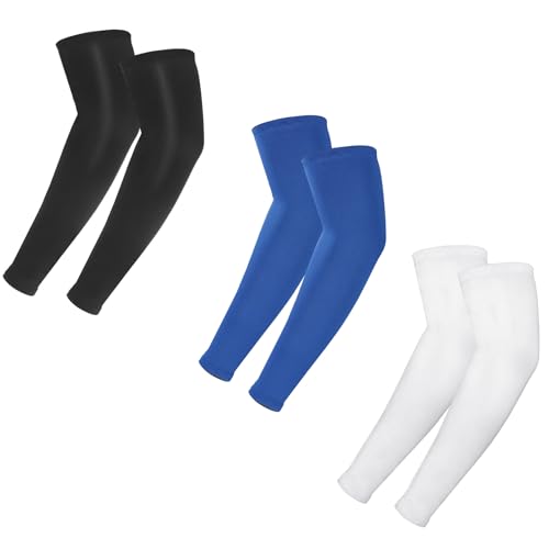 3Pairs Arm Sleeves for Kids, Outdoor Breathable Elastic Ice Sleeve for Youth Basketball Football Baseball Sports