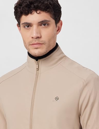 Image of Qube By Fort Collins Men's Lightweight Bomber Jacket with Fur Lining - Fleece-Lined Winter Jacket for Men | Full Zip Warm High Neck Jacket with Stand Collar & Zip Pockets for Winter Wear & Daily Use