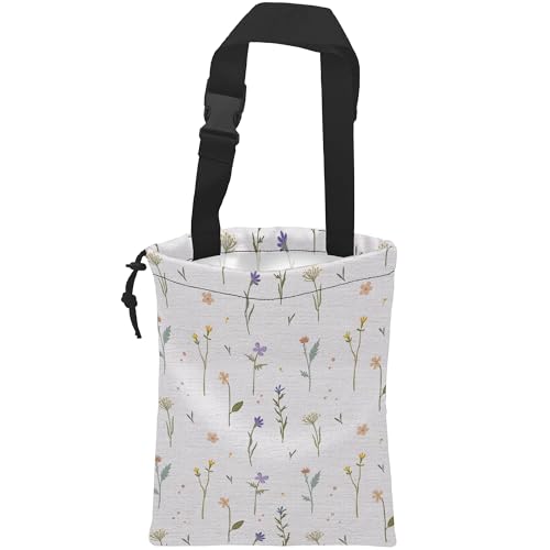 Image of Car Trash Bag Wildflowers Car Garbage Bag Hanging Car Trash Can for Back Seat with Drawstring
