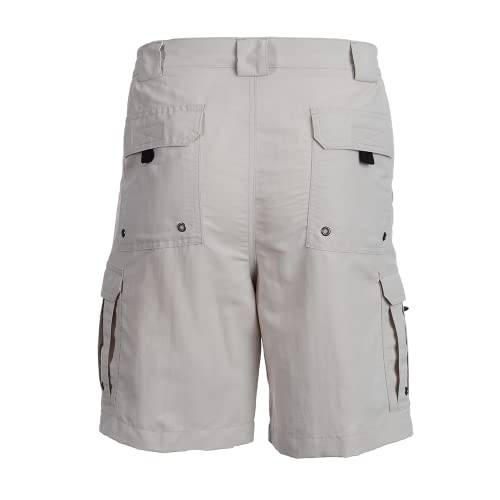 Bimini Bay Outfitters LTD Bermuda de pesca masculina Boca Grande II com BloodGuard, Cimento, 46
