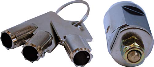 Defense2 - Short Cylinder Lock with Overlock Keys - Weather Proof - for Door, Storage, Cabinets, & More - 17mm Solid Brass Tubular Security Lock