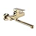 Produktbild KHLMSRXJ Küchenspüle Wasserhahn Wandmontage Gold Küchenarmatur Messing Heiß und Kalt Schwenkbar Doppelloch Spültischarmatur-25Cm