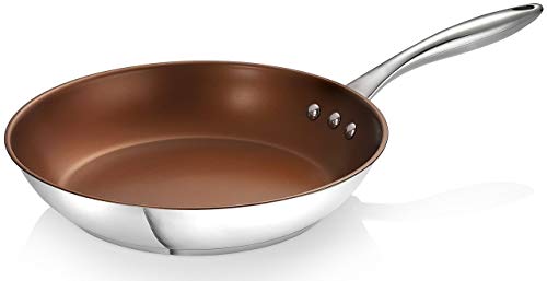 Ozeri 8-Inch Stainless Steel Pan with ETERNA, a PFOA and APEO-Free Non-Stick Coating