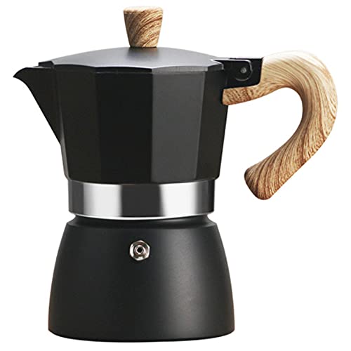 Roxvue Olla Moka Cafetera para Expreso en la Estufa Percolador de Café Cubano, Cafetera Expreso Percolador de Cerveza Negro