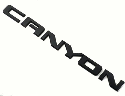Image of 1Pc Canyon Emblem Front Side Door Rear Liftgate Tailgate Nameplate Logo 3D Badge Sticker 22900425 Decorate Replacement for Canyon (Matte Black)