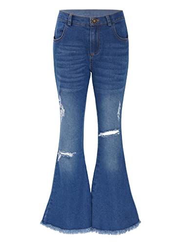 Vaqueros acampanados de niña elásticos, pantalones evasé perfectos para su día a día casual