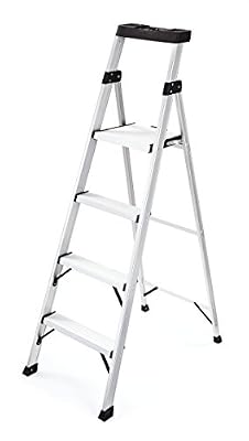 Rubbermaid 5.5 ft. Step Ladder, Aluminum Lightweight with Project Top, Silver, Tested to US Safety Standards, No Assembly Required