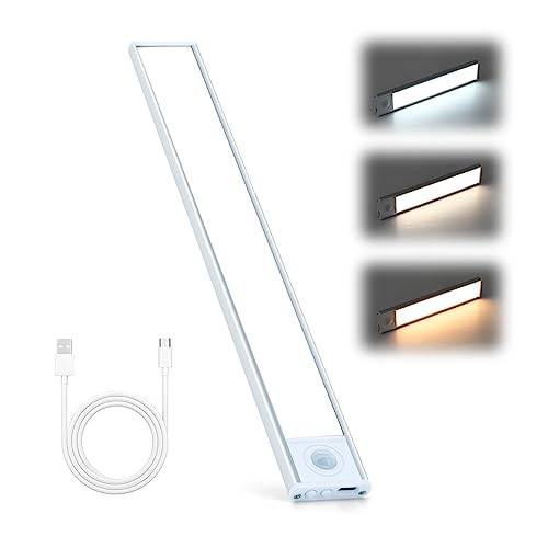 BEPOJOY Under Cabinet Lights, 1 Pack 12 inch Wireless Motion Sensor Light Indoor with 54 LED and 3 Colors Dimmable, Rechargeable Under Cabinet Lights for Kitchen, Bedroom, Stairs Closet