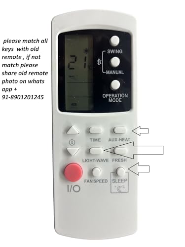 Image of GZ01-BEJ1-000 Lloyd AUX-Heat AC Remote AC Remote Control Compatible for Llyod ac Remote Lloyd AUX-Heat Remote (Model 25)