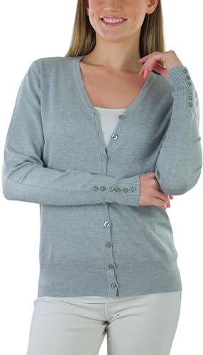 Image of ToBeInStyle Women's Long Sleeve Button Down V-Neck Cardigan