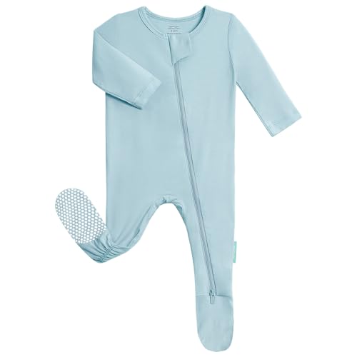 Image of PurComfy Baby Zipper Footie Pajamas, Supersoft Bamboo Rayon Baby Footed Pjs Boy Girl 0-3-6-9-18-24 Month Coverall Sleepers
