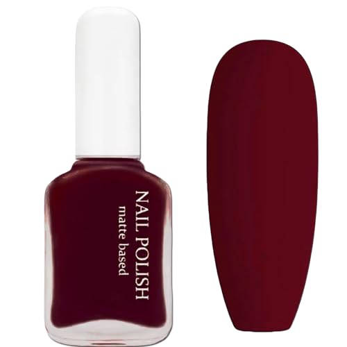 KAHSOSE Dark Red Nail Polish - Matte & Velvet Deep Burgundy, Quick Dry...