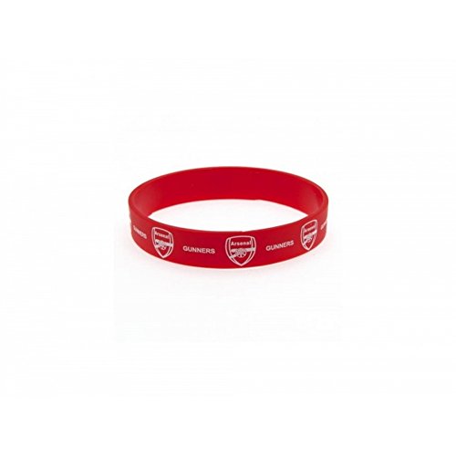 Image of Arsenal FC Official Football Silicone Wristband (One Size) (Red/White)
