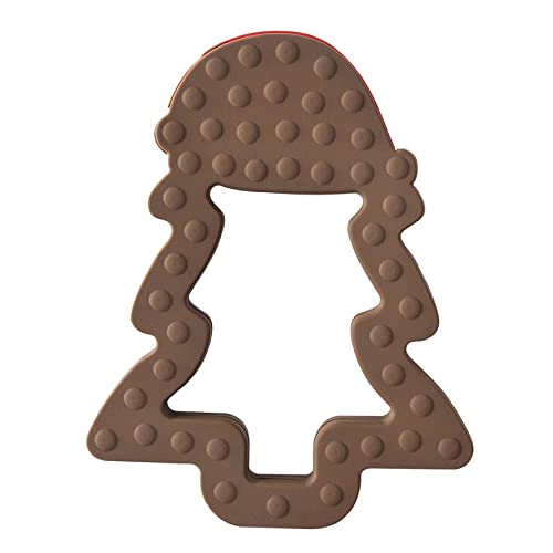 Image of Jimibaby Silicone Teether - First Christmas Teething Toy for Baby Boys & Girls, Ideal Stocking Stuffer, Comes with Gift Package (Christmas Hat & Chocolate)