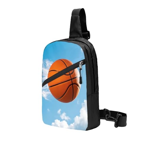 Basketball in the Air Print Men's and Women's Foldable Crossbody Bag,Sports Crossbody Bags,and Daily Chest Bags2