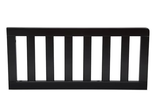 Image of Toddler Bed Safety Guard Rail Compatible with Delta Children Convertible Cribs - Solid Wood Rail for Convertible Crib to Toddler Bed Conversion - Safety Guard Rail for Children (Black - 001, #0080)
