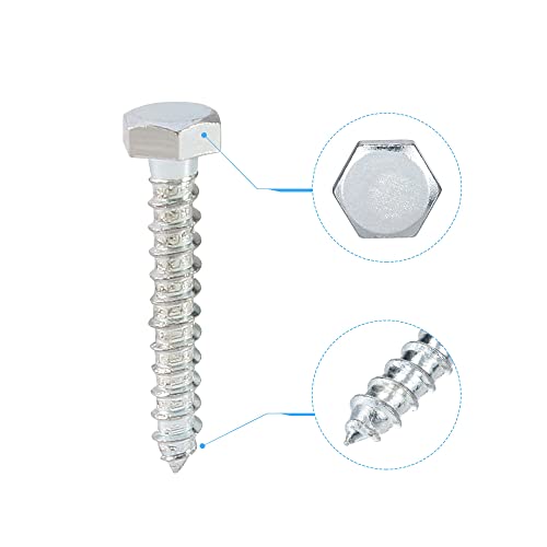 Tornillos Tirafondo para madera M8 x 50mm 25 piezas miniatura 3