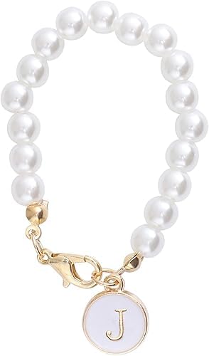 Letter Accessories for Stanley-Cup Initial Name ID Personalized Handle Charm for Stanley-Tumbler White Pearl Chain, Simple Modern Personalized Name ID