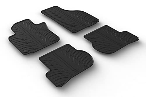 Set tapis de caoutchouc compatible avec Skoda Octavia III 2013-2017 & 2017-2020 (T profil 4-pièces + clips de montage)