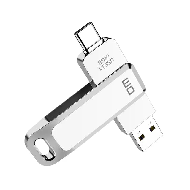 Image of DM PD168 64 GB Metal Pen Drive USB 3.1 Portable Pendrive USB Flash Drive Zinc Alloy Super Fast High Speed Waterproof Pen Drive for Computer Laptop MacBook (64 GB)
