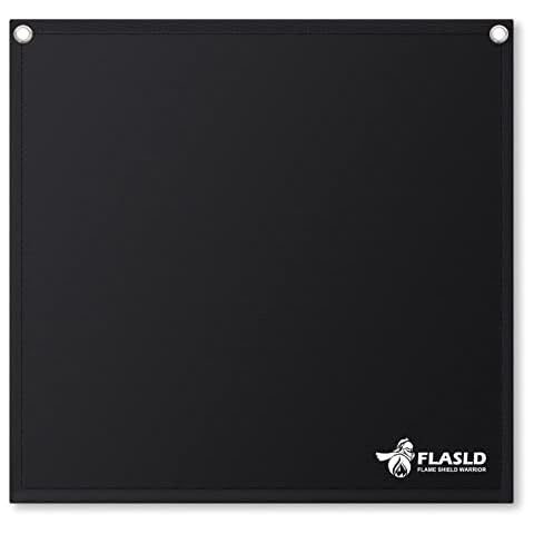 FLASLD Magnet Flame Protector for Soldering and Brazing, 18''x18'' High-Temperature PlumberPad Heat Shield, Fire Resistant Welding Mat Cover