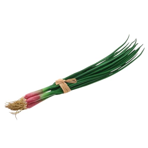 LOGOFUN Artificial Green Onion Models Lifelike Scallion Props PVC Fake Realistic Vegetables for Farmhouse Market Kitchen Display Decor