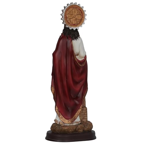 Estatua Santa Barbara de 12 pulgadas en resina multicolor miniatura 3