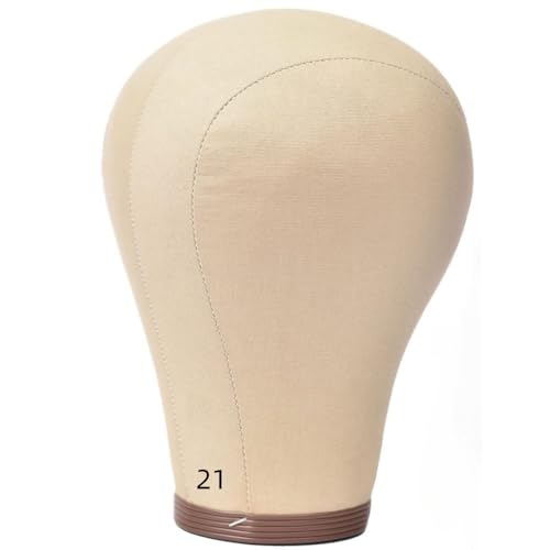 Monicass 21 Inch Cork Canvas Block Head Mannequin Head Wig Display Styling Head.