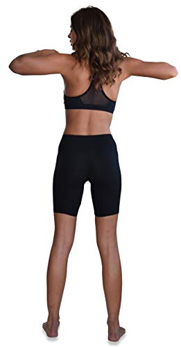Sexy Basics Womens 3 Pack Sheer & Sexy Cotton Spandex Boyshort Yoga Bike Shorts (Large- 7, 3 Pk Black) #TOP2