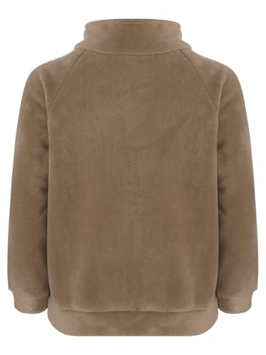 Kids Girls Boys Fleece Jacket Zip Up Coat Stand Collar Long Sleeve Sweatshirt with Pockets Warm Winter Outwear2