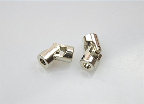 xunji ajie 2pcs 4 X 3 mm métal flexible Rotule femelle/femelle Mini Cardan d'onde femelle Angle pour RC Bateau Cover