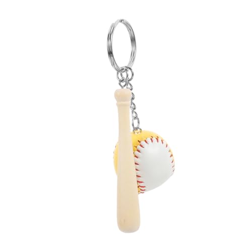 VILLCASE Sports Ball Keychain Baseball Charm Keyring for Boys Wooden Bat Design Baseball Pendant Keyring Baseball Party Favors