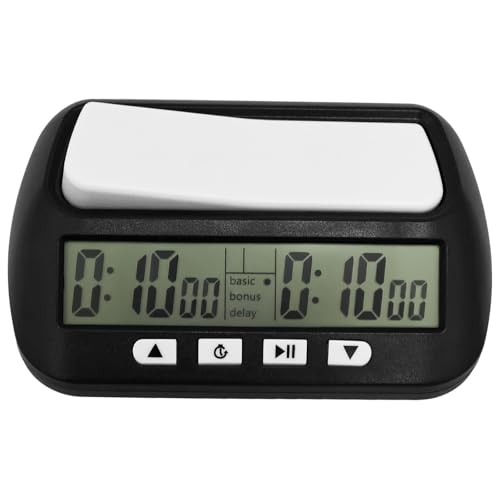 Chess Clock Professional Digital Chess Clock Timer with Alarm Function and 4 Modes (Count Up/Down Timer Delay Bonus) Lightweight Portable Design for Tournaments Home & Outdoor(black)