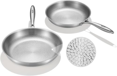 VocVoi Titanium pans for cooking,10"+12" frying pan,butter warmer skillet