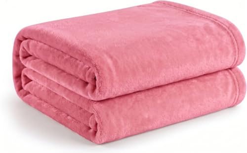 Image of Cotton Bolls Textiles Cozy Plush AC Blanket for Single Bed, Lightweight All Season Blanket, Ultra Soft Blanket for AC Room, Mild Winter, Can Be Used as Bedsheet in Winter, 90x90 Inches, Pink