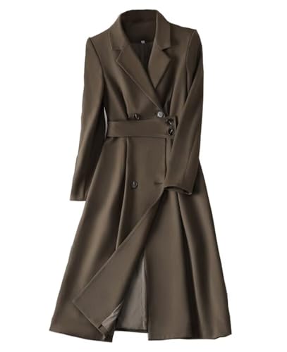 Womens Mid Length Suit Set Winter Smart Casual Overcoat Pencil Skirt Separates-Coat & Skirt2