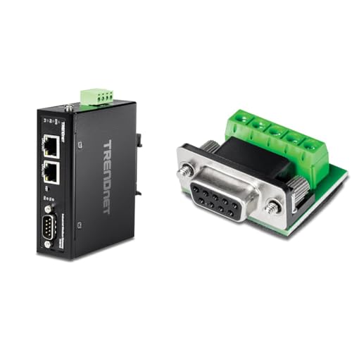 Bundle: TRENDnet 1-Port Fast Ethernet Industrial Modbus Gateway, TI-M12 + TRENDnet RS232 to RS422 RS485 Converter Adapter, Serial Port Data Converter, TI-S100