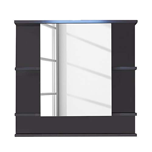 Trendteam Smart Living Tetis Bathroom Mirror Cabinet, 72 x 76 x 20 cm in Graphite (Dark Grey) Body and White front panel with Lots of Storage Space Trendteam Smart Living Tetis Bathroom Mirror Cabinet, 72 x 76 x 20 cm in Graphite (Dark Grey) Body and White front panel with Lots of Storage Space