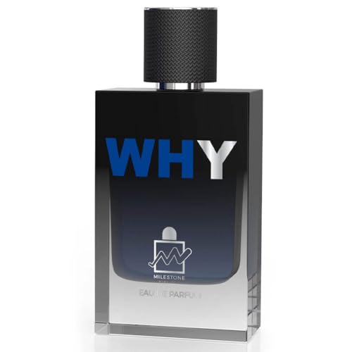 MILESTONE Why Men Eau de Parfum 100ml - Fragancia de larga duración para hombre, aroma premium, aroma sofisticado, ideal para el uso diario, perfume elegante y refrescante para el hombre moderno