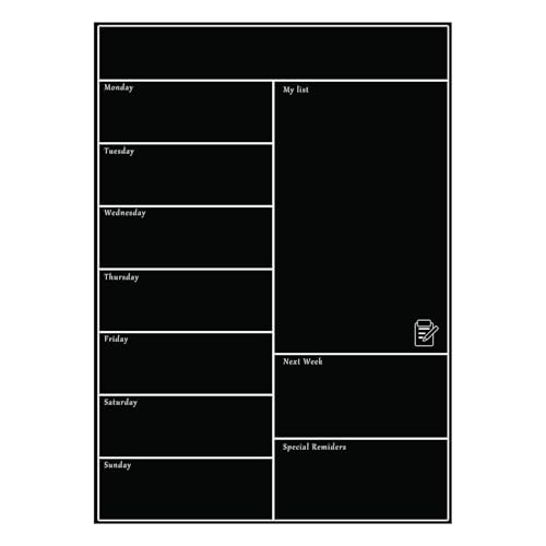 Calendario de pizarra blanca para nevera, pizarra blanca, planificador semanal, planificador familiar, pizarra blanca para nevera