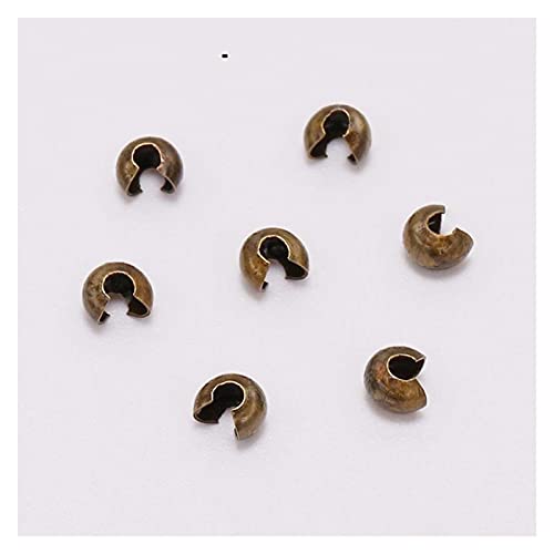 MURUI SS01 100pcs / lot Cuivre Couvertures Couvre-Bout de sertissage Beads DIA 3 4 5 mm Bouge Stopper Perles d'espacement pour Bijoux DIY Faire des résultats Fournitures Yc604 (Color : 3, Size : 4mm)