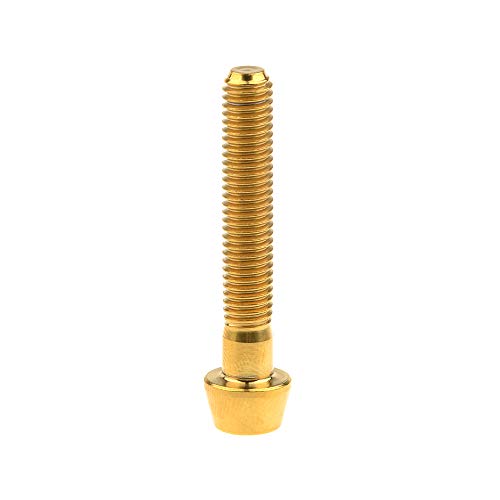 Image of Titanium Ti Bolt M5x9 16 18 20 25 30 35 40 45 50 55 60mm Tapered Head Screws Pack of 4 (M5x30mm, Gold)