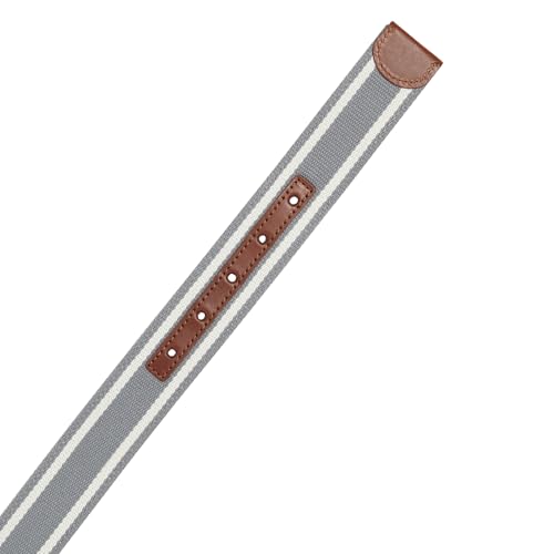 vineyard vines Reversible Leather Heritage Stripe Belt, Gray Harbor, 384