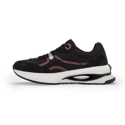 Image of Red Tape Men's Sneakers Black Pu Mesh Round Toe Lace-Up, 10 UK