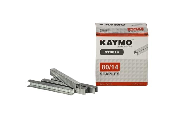Image of Kaymo ST8014 14mm 80 Series Industrial Staples (10,000 Pins) | Heavy-Duty Steel Fasteners for Furniture, Woodwork, Packaging & General Construction | Compatible with Kaymo 80 Series Staplers